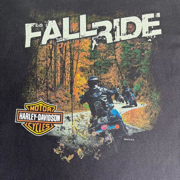 Harley Davidson Fall Ride Mountain Creek Dalton GA Mens Shirt Black Size N/a - Picture 1 of 10